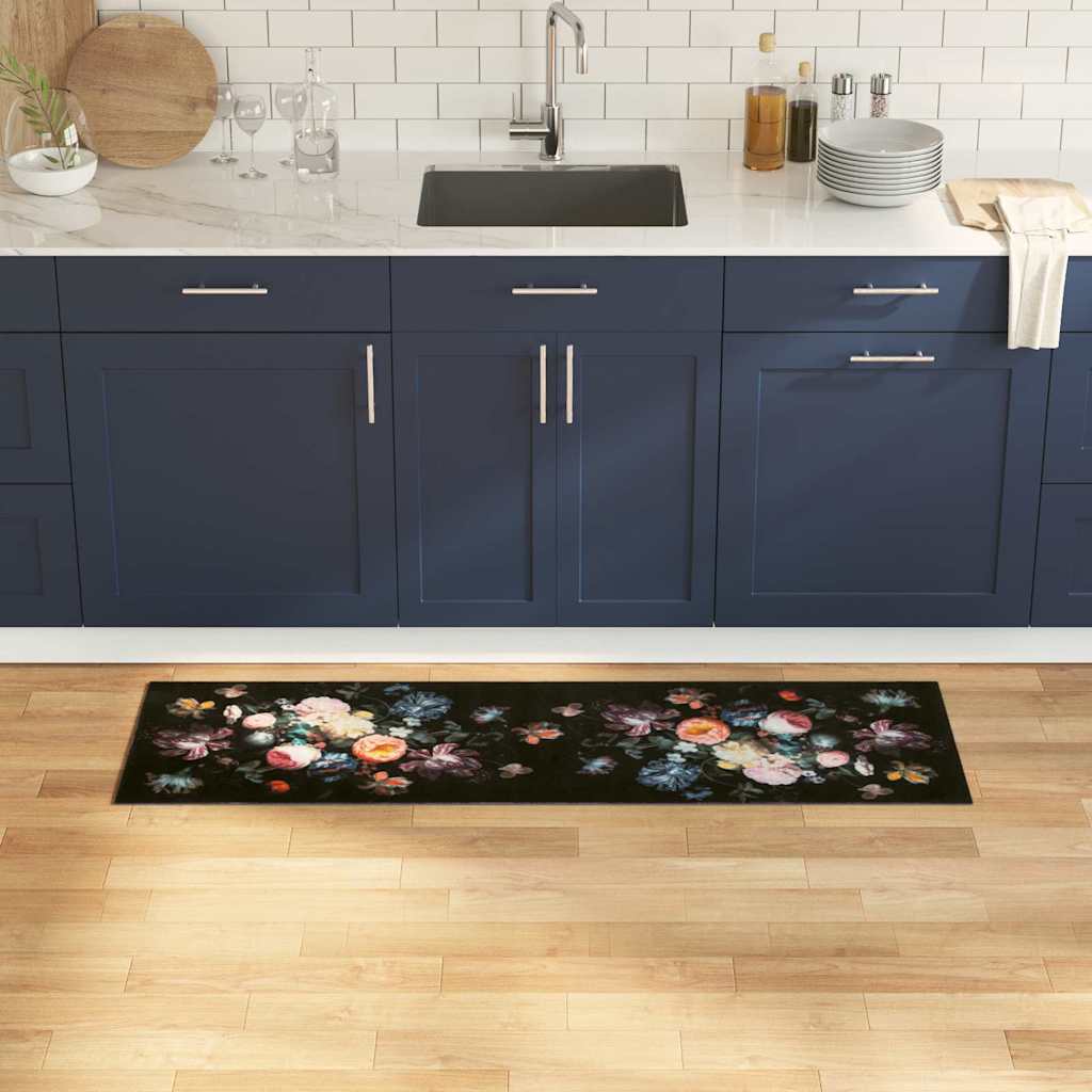 Tappeto da cucina VidaXL nero 150 x 45 cm in velluto