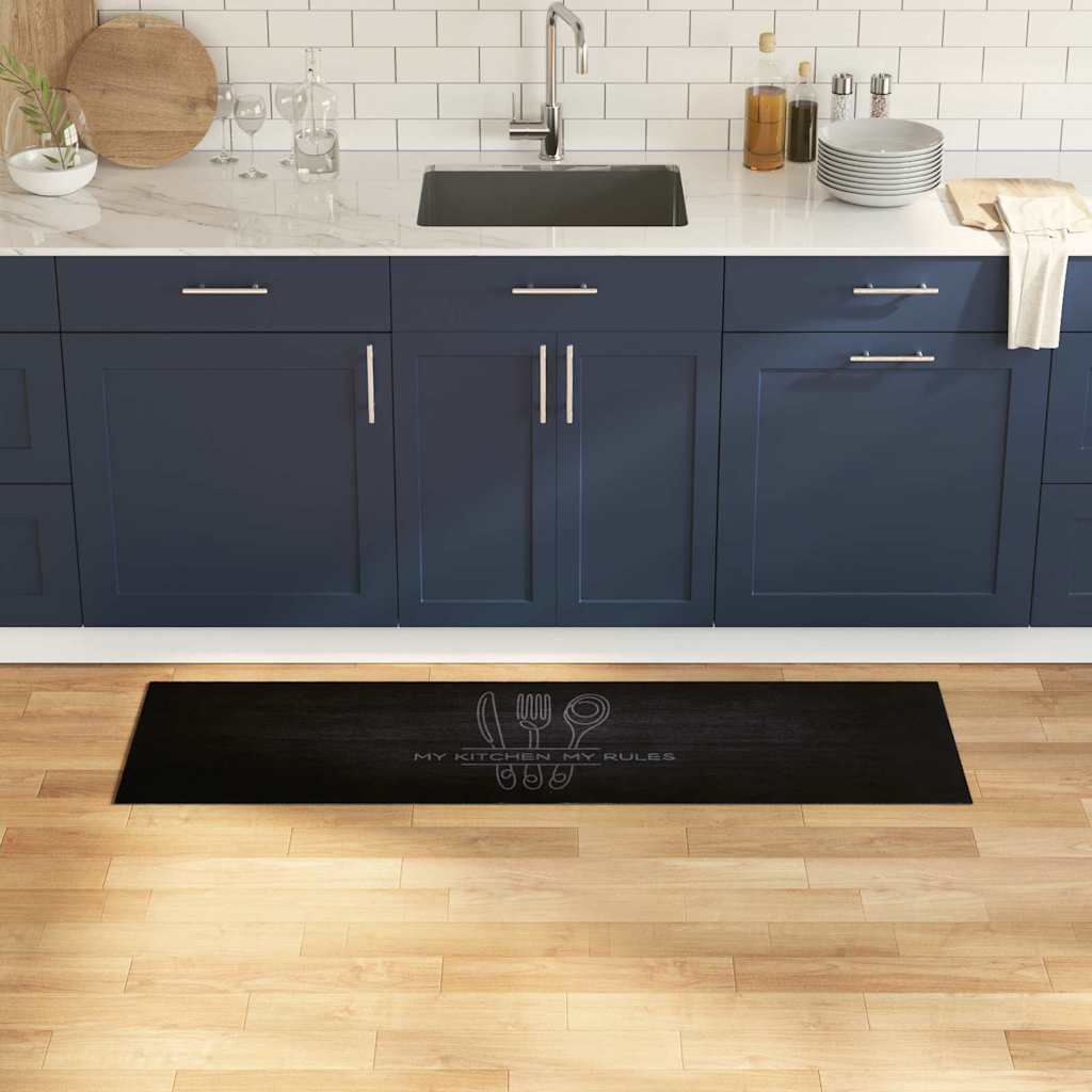 Tappeto da cucina VidaXL nero 150 x 45 cm in velluto