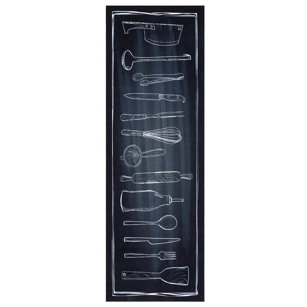 Tappeto da cucina VidaXL nero 180 x 60 cm in velluto