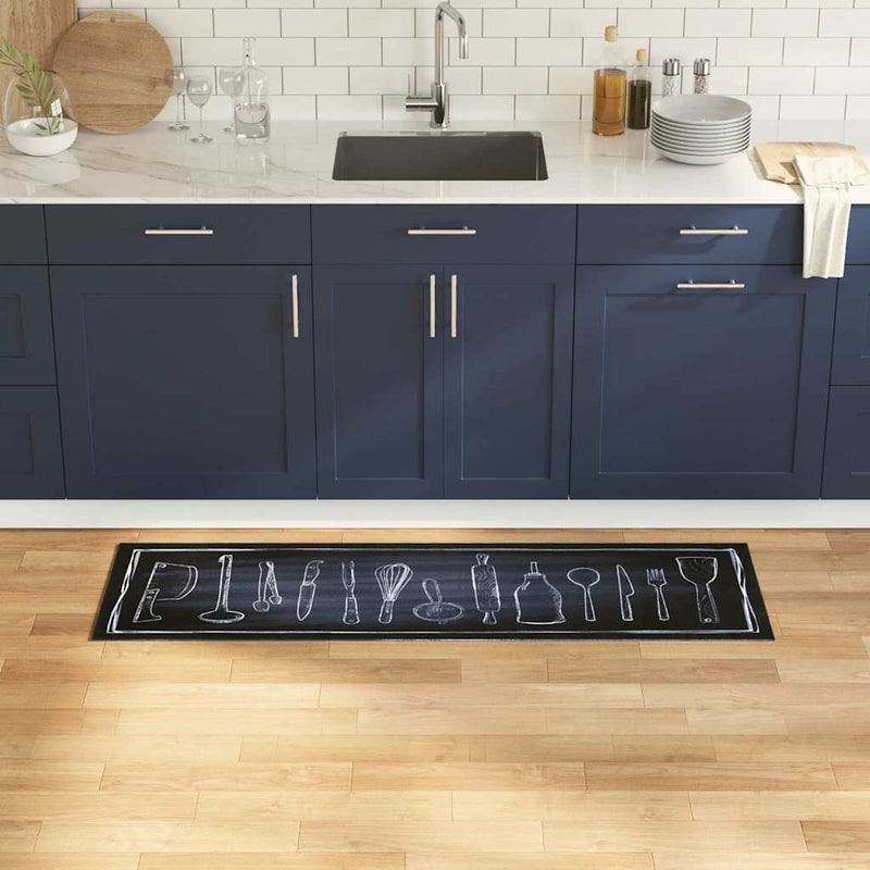 Tappeto da cucina VidaXL nero 150 x 45 cm in velluto