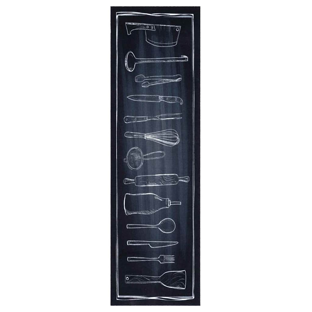 Tappeto da cucina VidaXL nero 150 x 45 cm in velluto