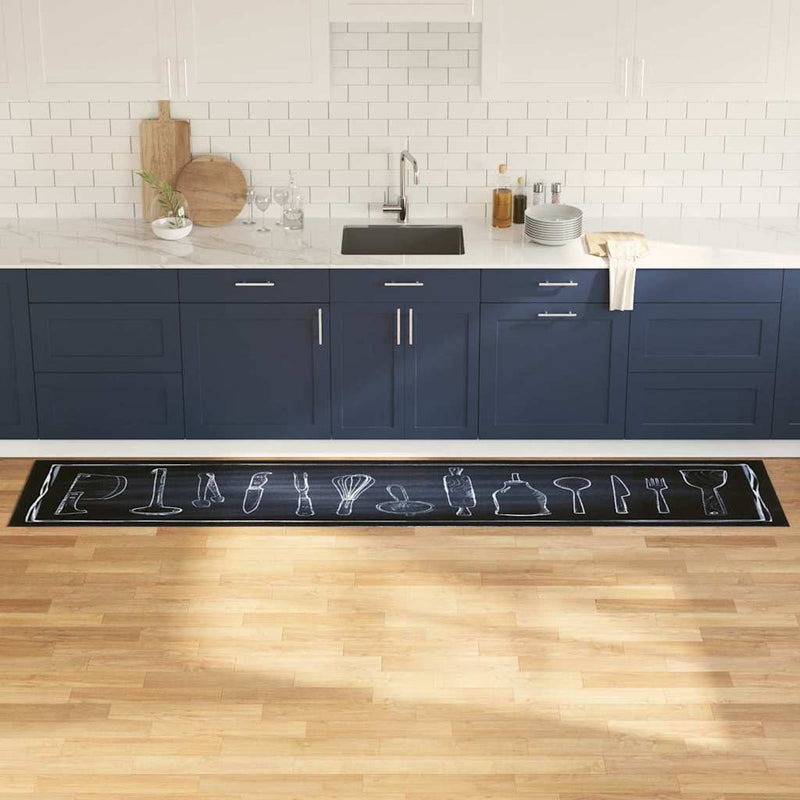 Tappeto da cucina VidaXL nero 300 x 60 cm in velluto