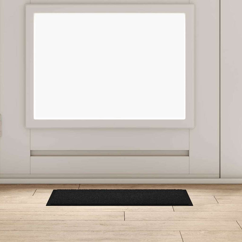 Vidaxl deurmat zwart 60 x 40 x 1.2 cm teddy stof