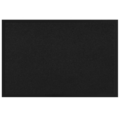 Vidaxl deurmat zwart 60 x 40 x 1.2 cm teddy stof