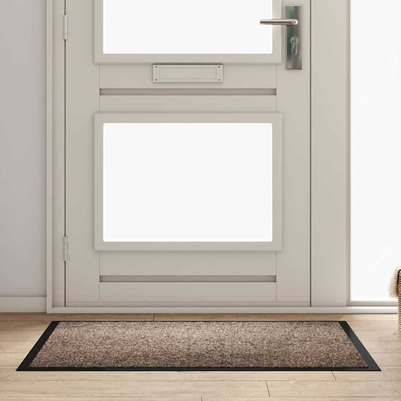 Vidaxl deurmat beige 60 x 40 x 1.2 cm teddy stof