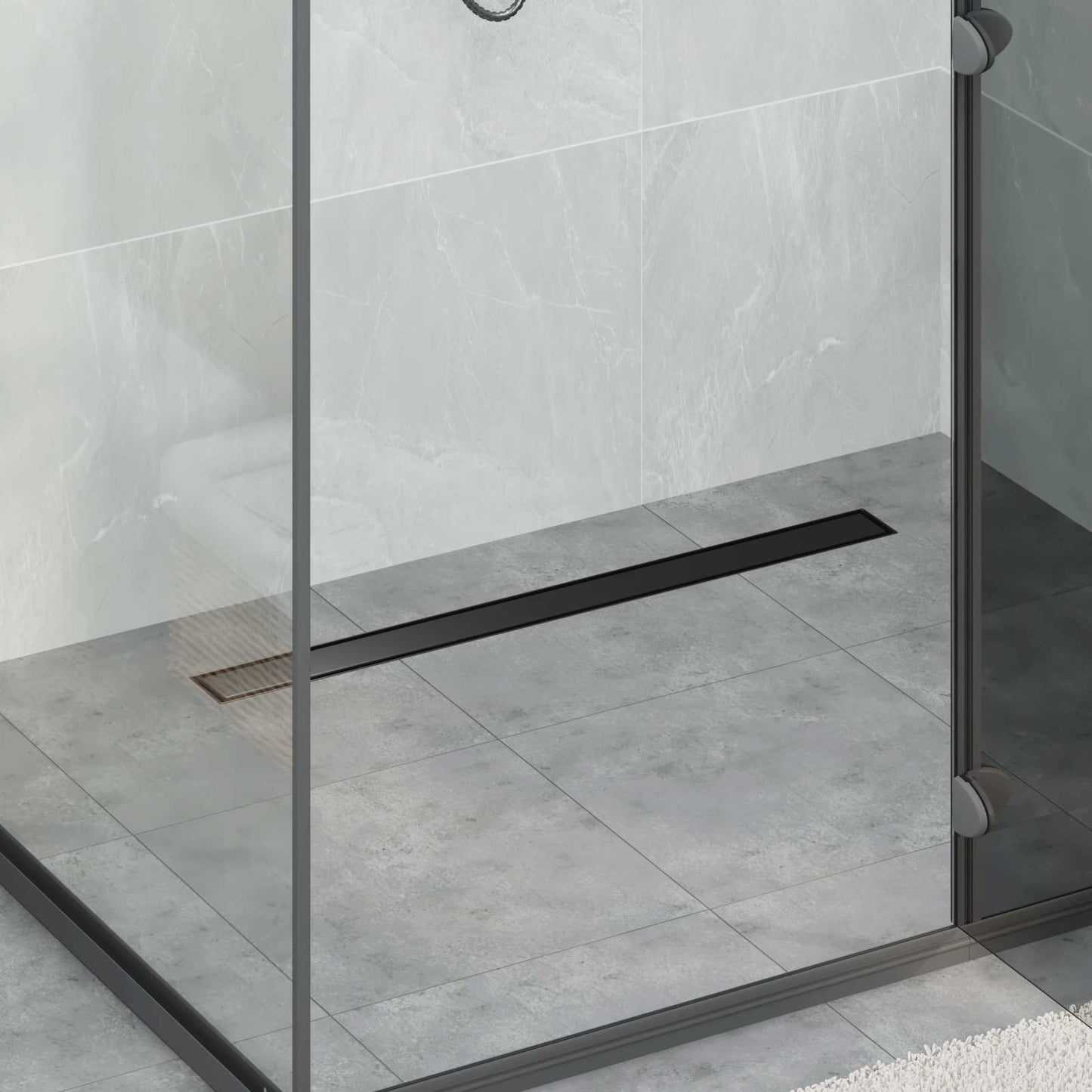 Scarico doccia Vidaxx 2 in 1 con sifone a 360° nero 80 cm