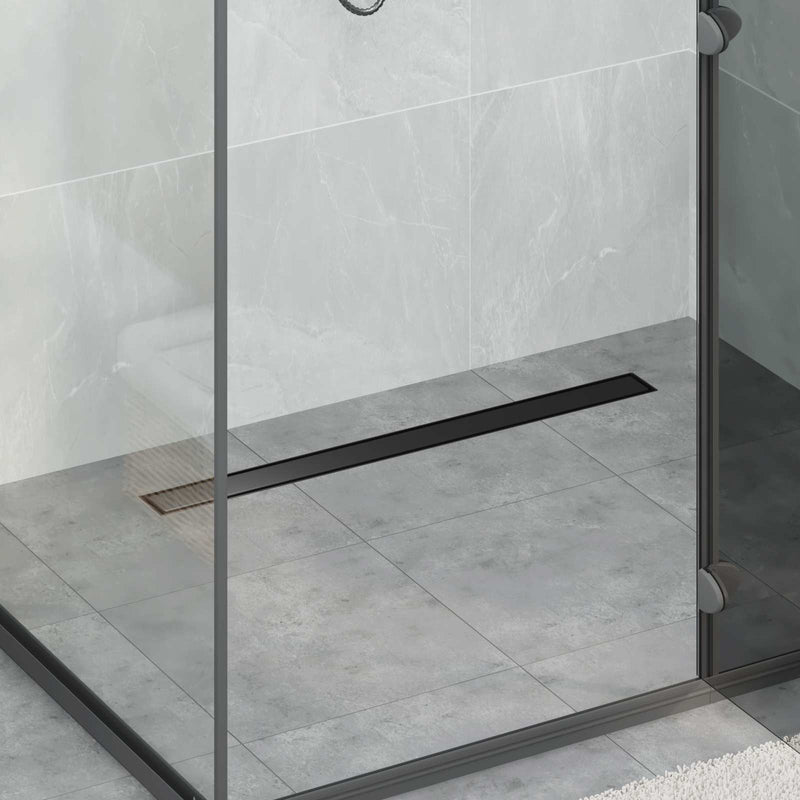 Scarico doccia Vidaxx 2 in 1 con sifone a 360° nero 80 cm