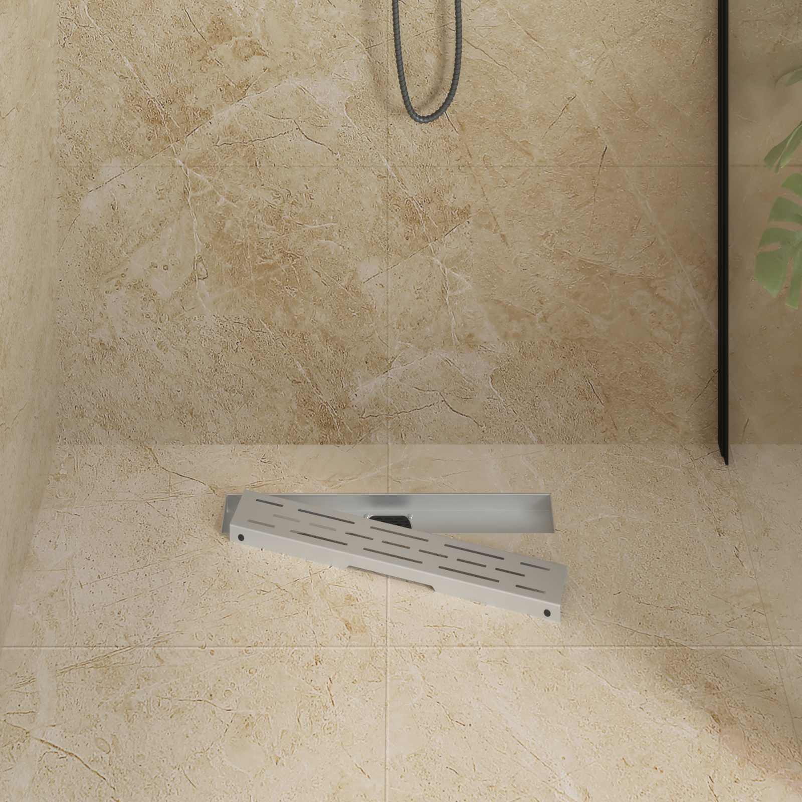 Vidaxl doucheafvoer glasdeksel met 360° sifon zilver 50 cm