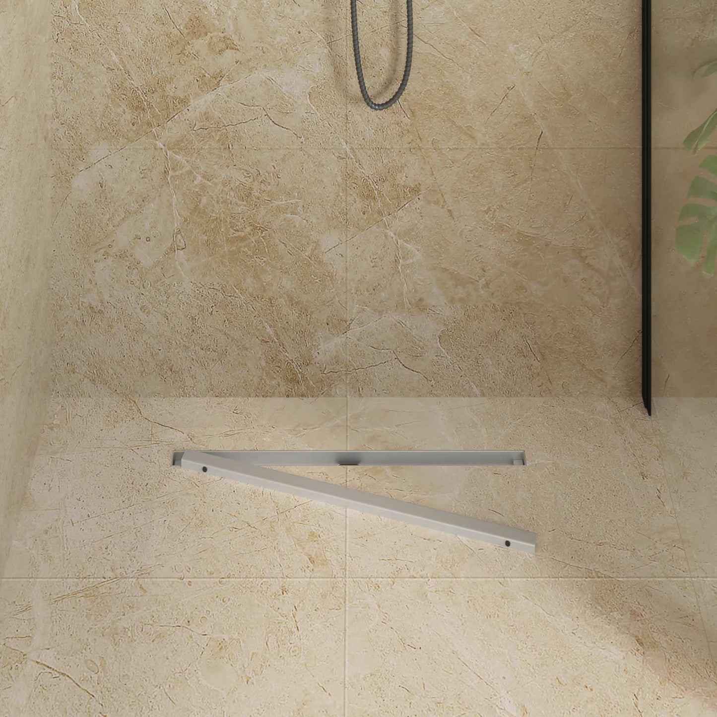 VidaXL Scarico doccia a 360° con modello slim argento 60 cm