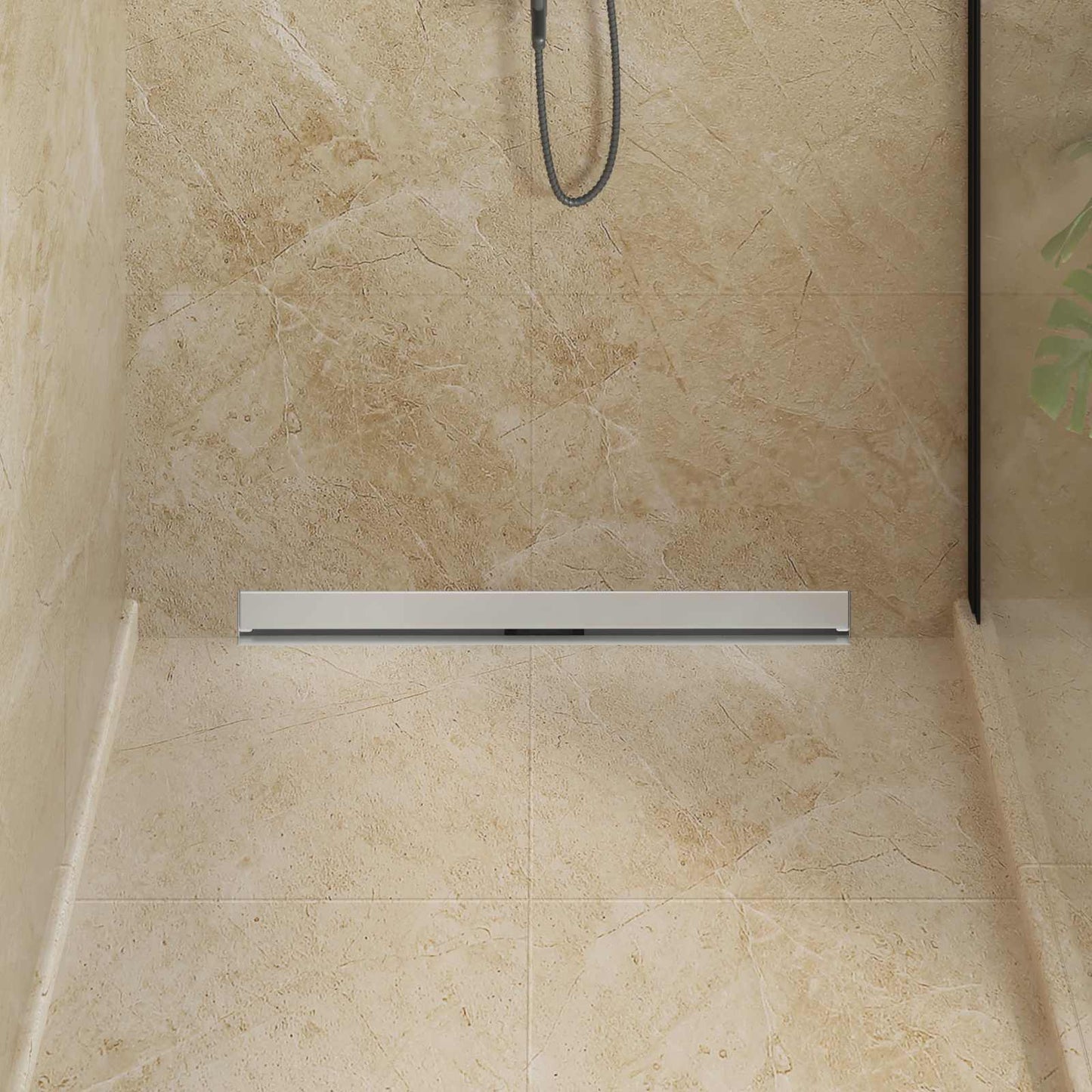 VidaXL Desagüe de ducha de pared plateado 80 cm acero inoxidable 304