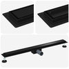 Vidaxx Desagüe de ducha 2 en 1 negro 100 cm acero inoxidable 304