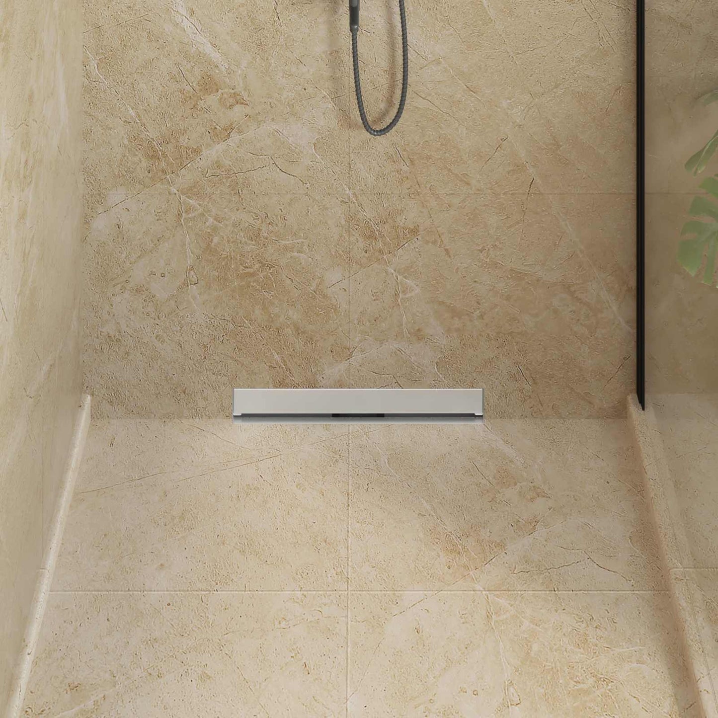 Vidaxxl desagüe de ducha de pared plateado 50 cm acero inoxidable 304