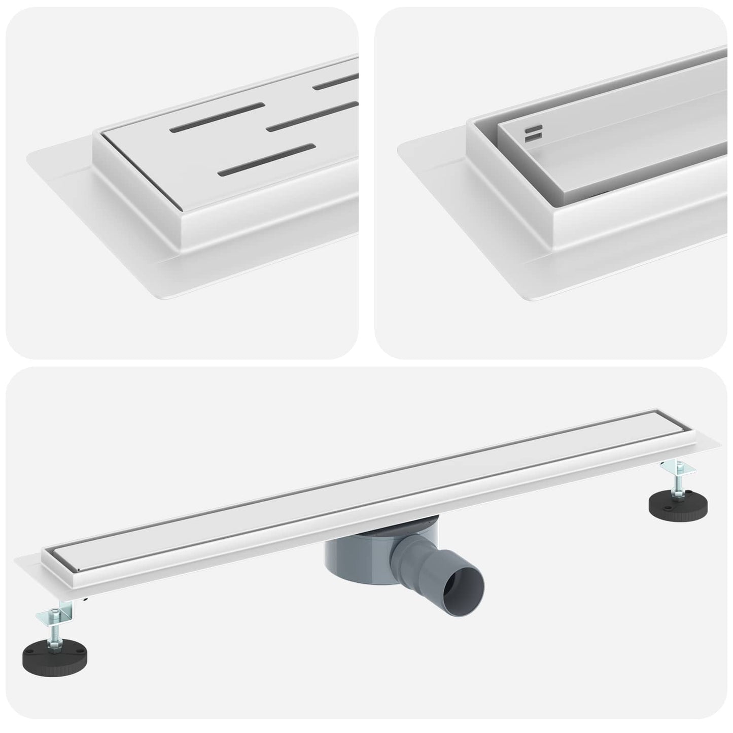 Scarico doccia Vidaxx 2 in 1 con sifone a 360° argento 70 cm