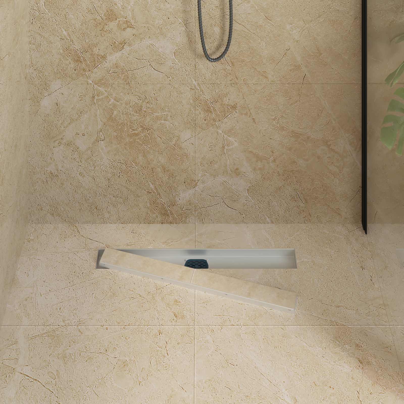 Scarico doccia Vidaxx 2 in 1 con sifone a 360° argento 60 cm