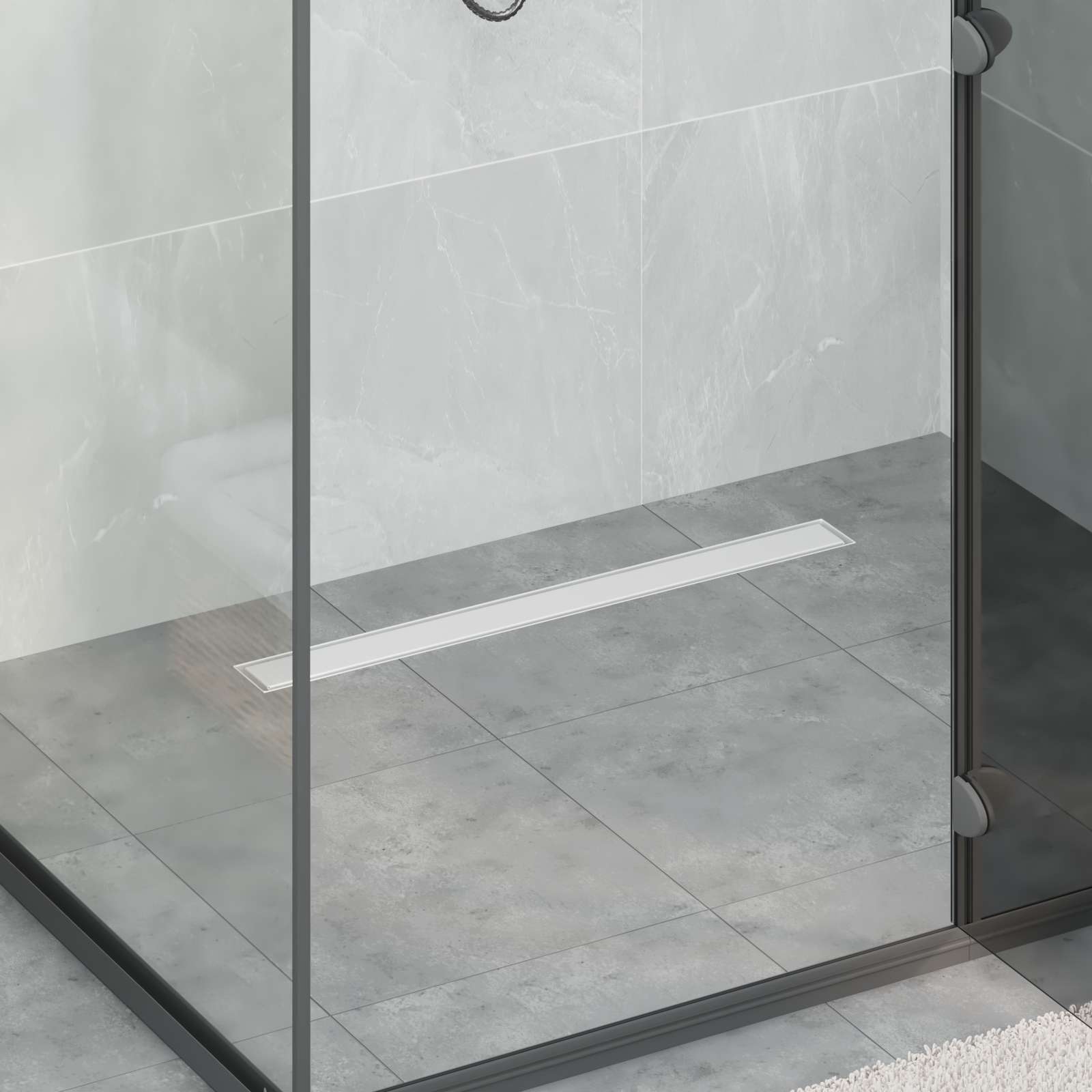 Vidaxx Scarico doccia 2 in 1 argento 80 cm acciaio inossidabile 304