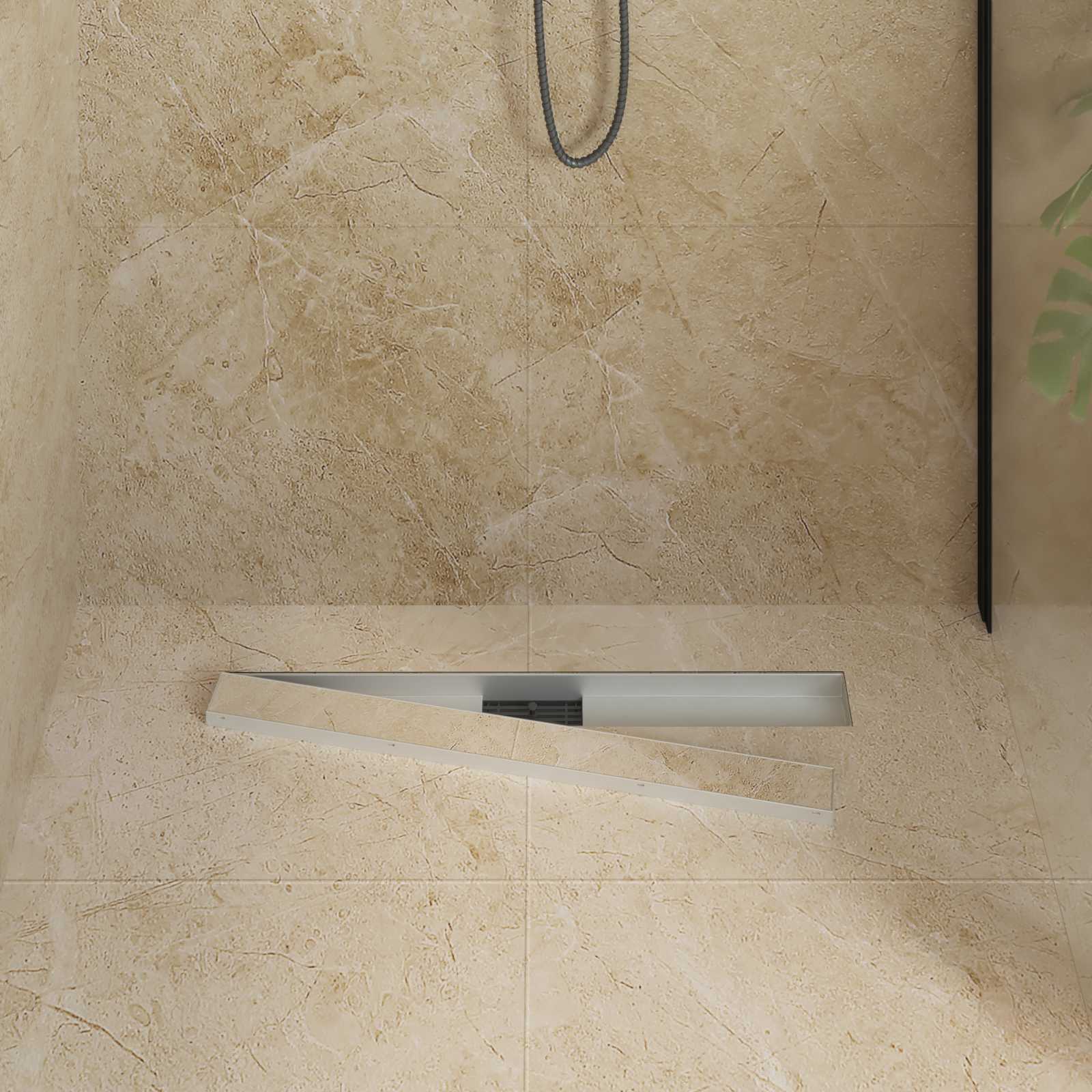 Vidaxx Desagüe de ducha 2 en 1 plateado 80 cm acero inoxidable 304