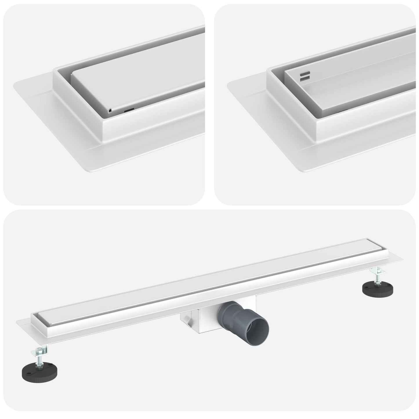 Vidaxx Scarico doccia 2 in 1 argento 80 cm acciaio inossidabile 304