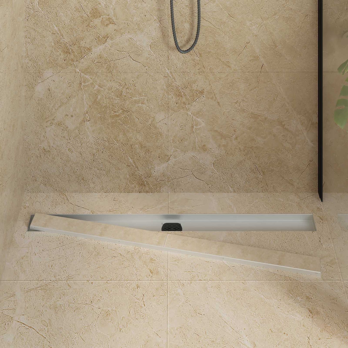 Scarico doccia Vidaxx 2 in 1 con sifone a 360° argento 100 cm