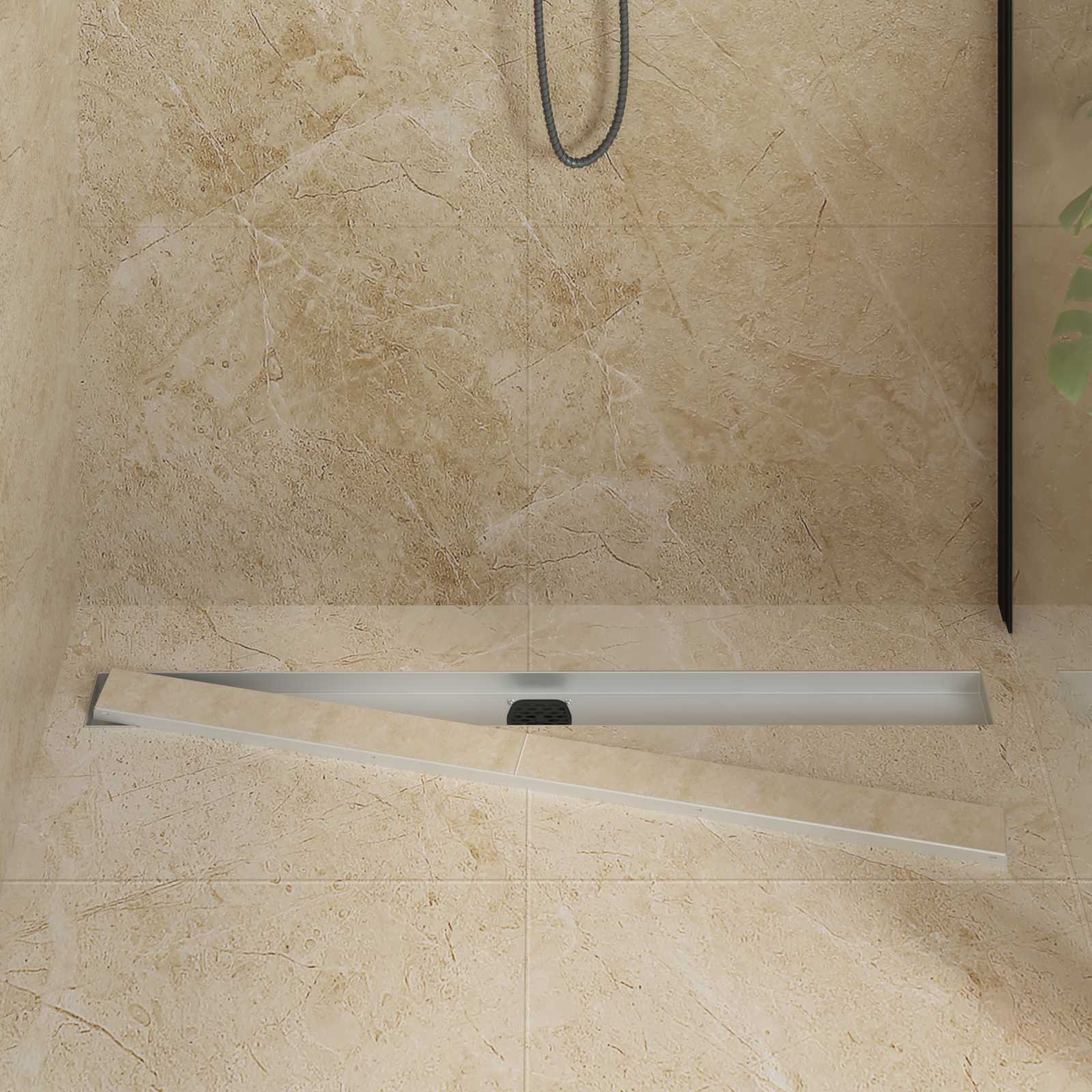 Scarico doccia Vidaxx 2 in 1 con sifone a 360° argento 100 cm