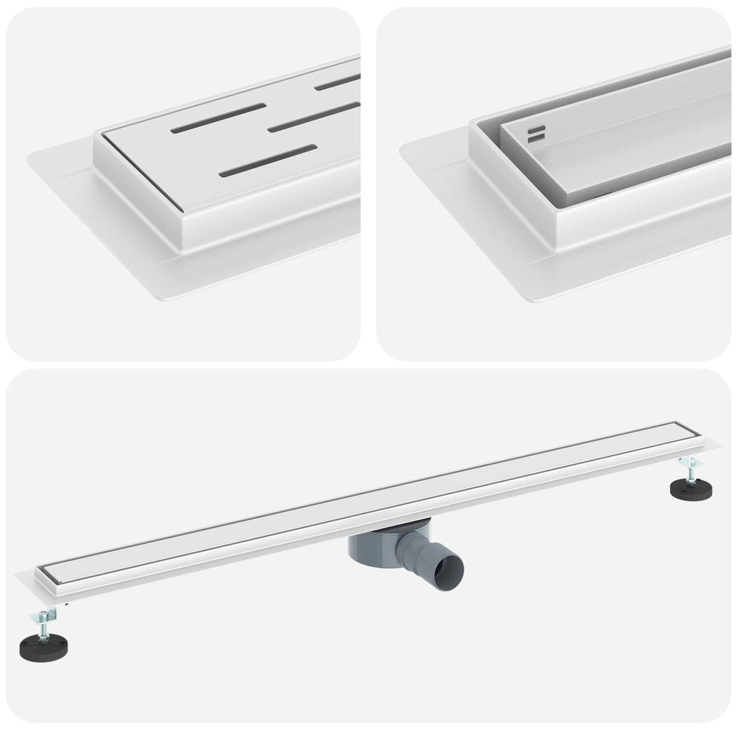 Scarico doccia Vidaxx 2 in 1 con sifone a 360° argento 100 cm