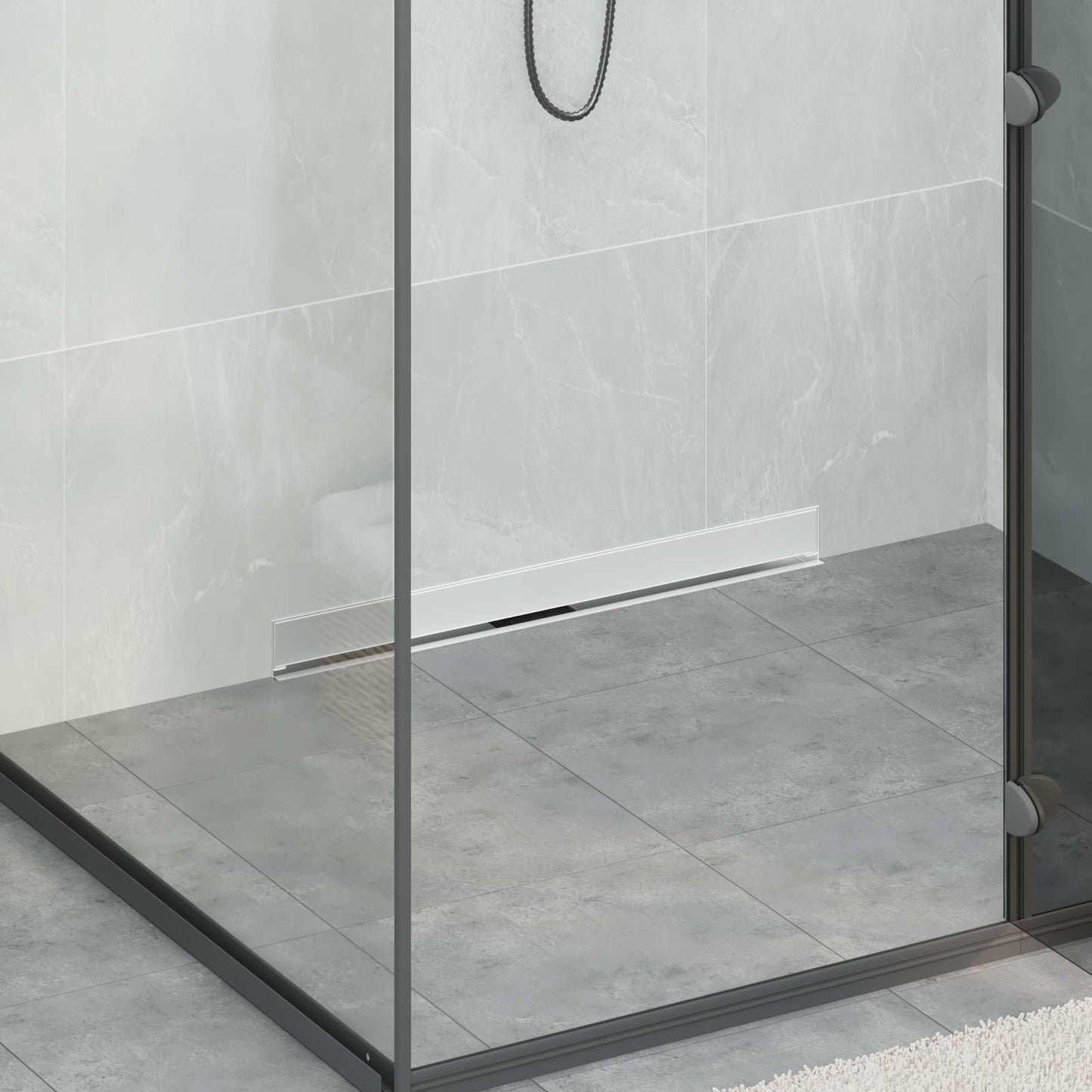 Vidaxxl desagüe de ducha de pared plateado 70 cm acero inoxidable 304