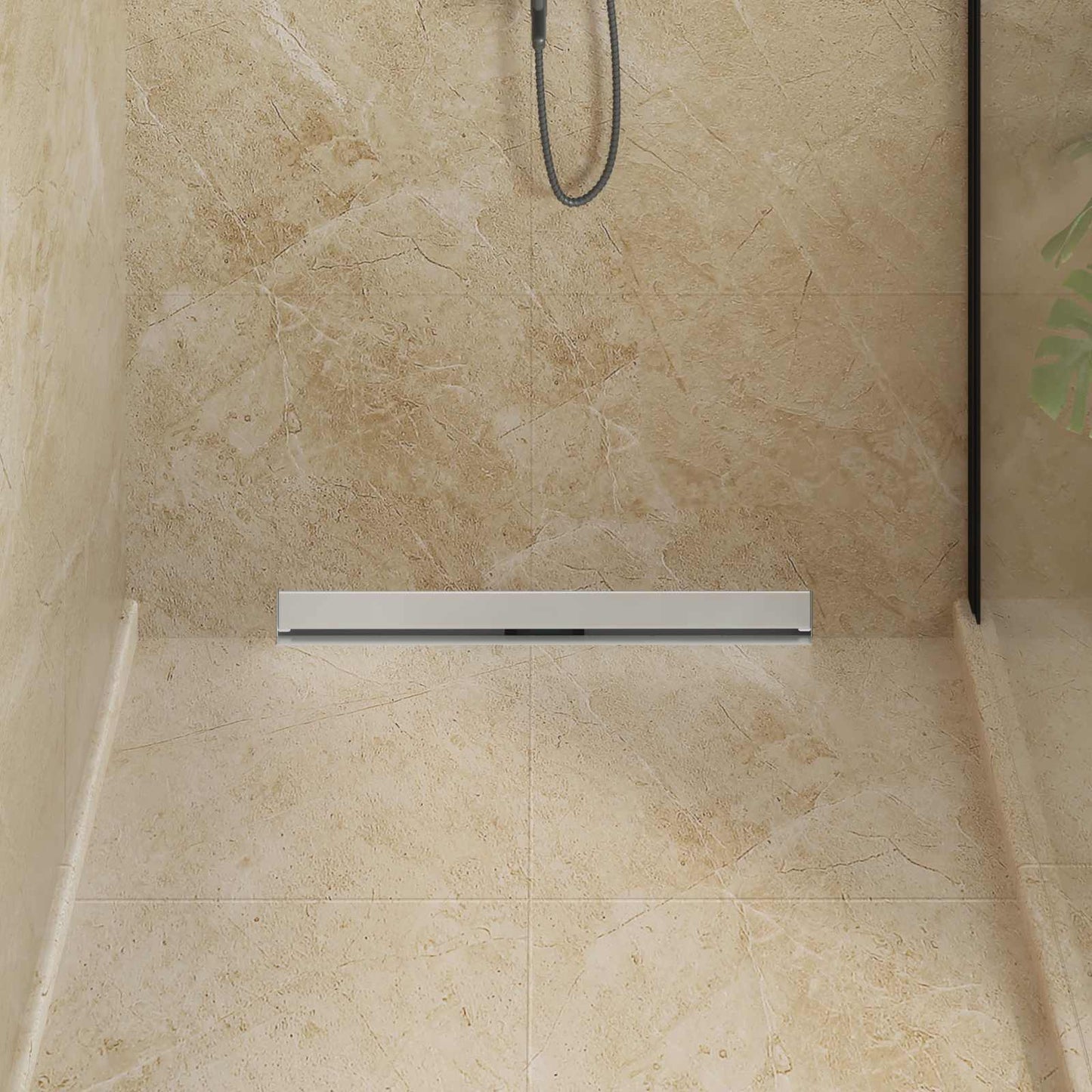 Vidaxxl desagüe de ducha de pared plateado 70 cm acero inoxidable 304