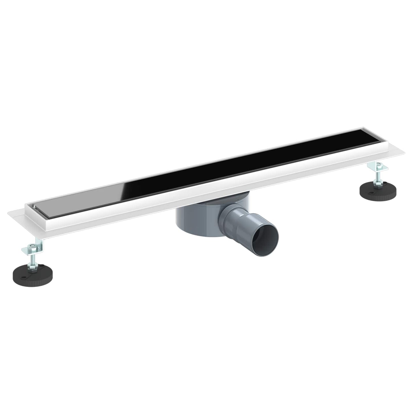 Vidaxx tapa de cristal para desagüe de ducha con sifón 360° negro 60 cm
