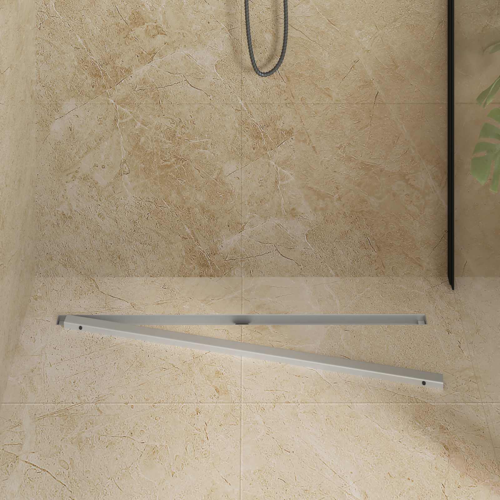 VidaXL Scarico doccia a 360° con modello slim argento 90 cm