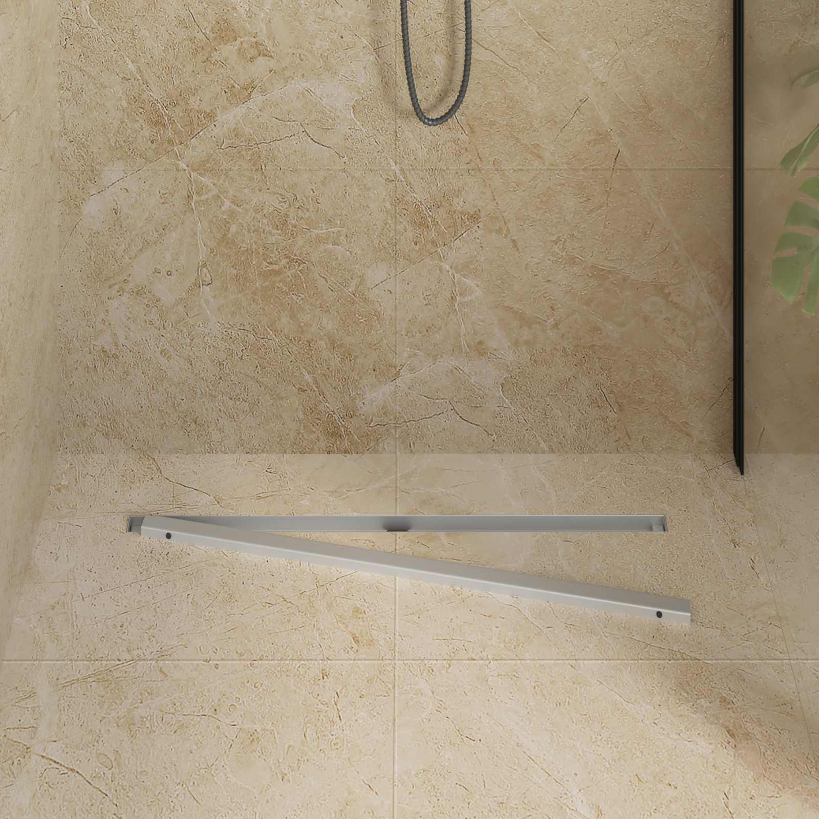 VidaXL Scarico doccia a 360° con modello slim argento 80 cm