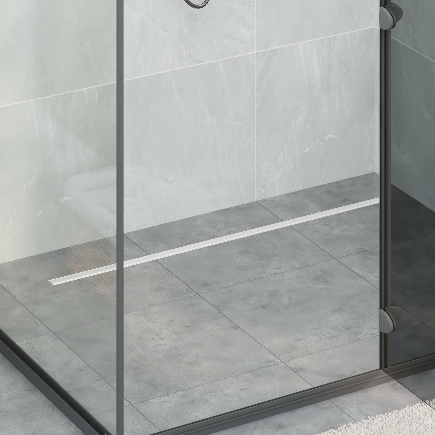 VidaXL Scarico doccia a 360° con modello slim argento 100 cm