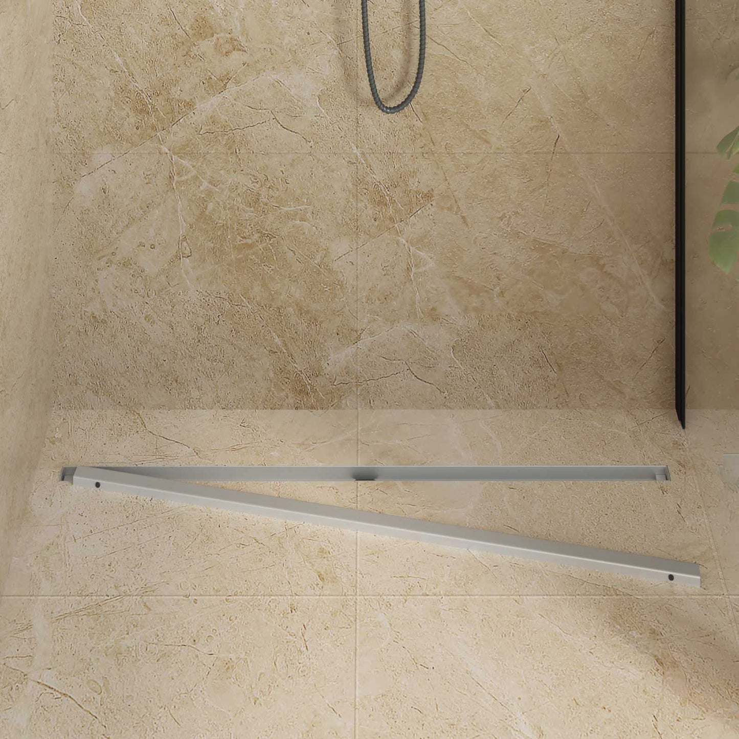 VidaXL Scarico doccia a 360° con modello slim argento 100 cm