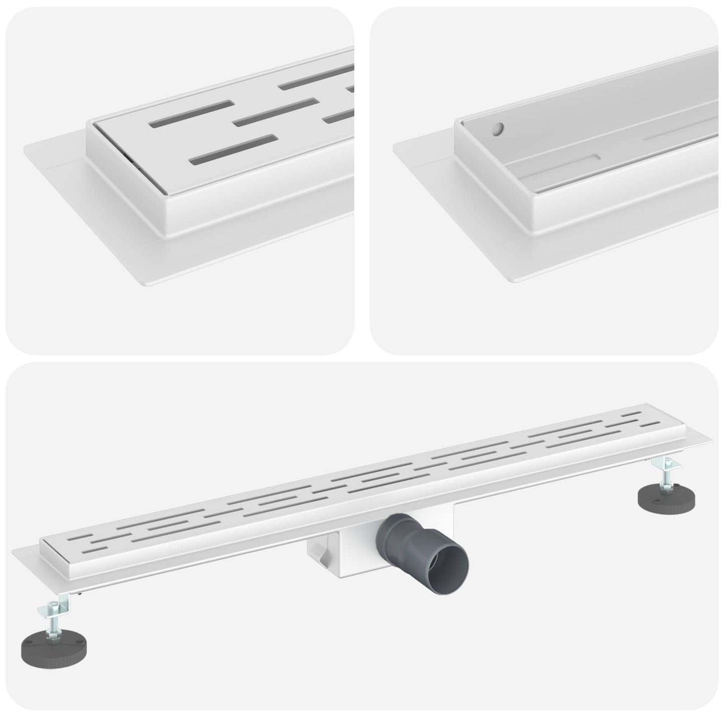Scarico doccia Vidaxx con linea design argento 70 cm acciaio inossidabile 304