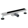 Vidaxx desagüe de ducha con tapa de cristal negro 50 cm acero inoxidable 304