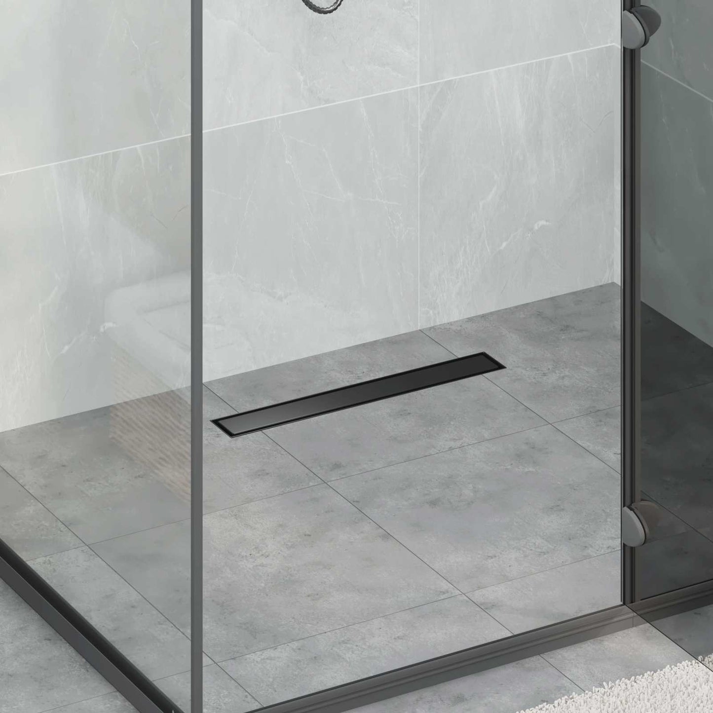 Scarico doccia Vidaxx 2 in 1 con sifone a 360° nero 50 cm