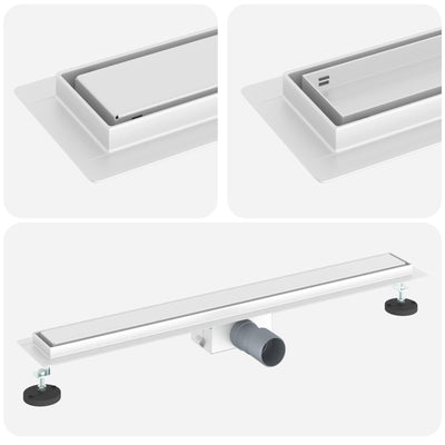 Vidaxx Scarico doccia 2 in 1 argento 70 cm acciaio inossidabile 304