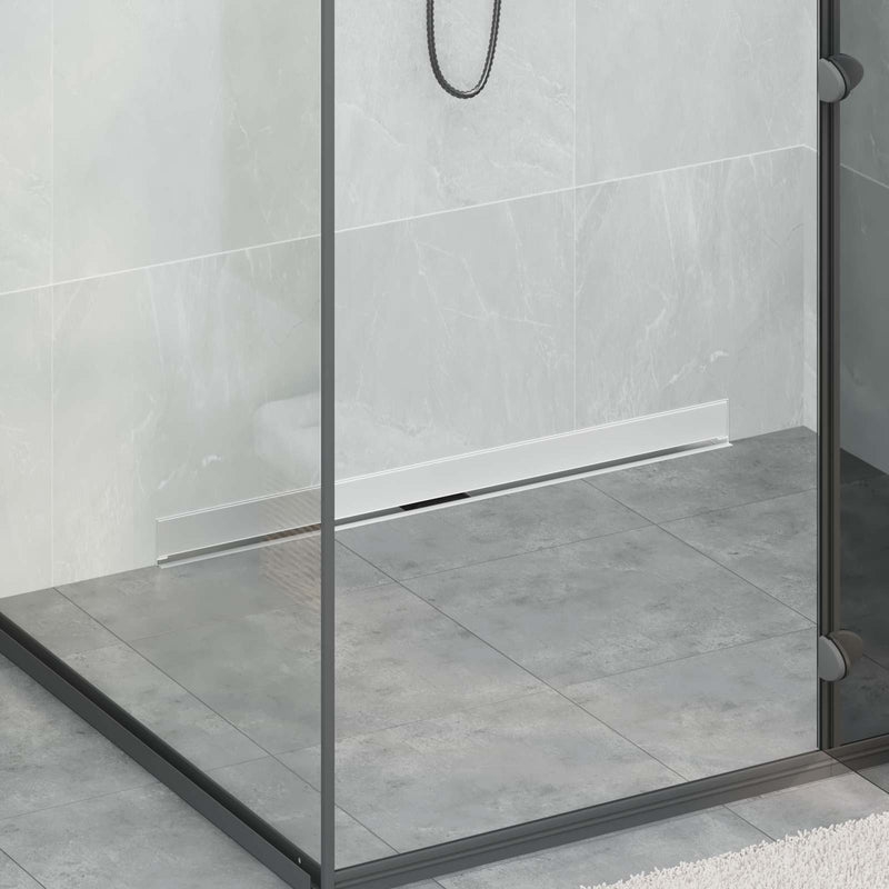 VidaXL desagüe de ducha de pared plateado 90 cm acero inoxidable 304