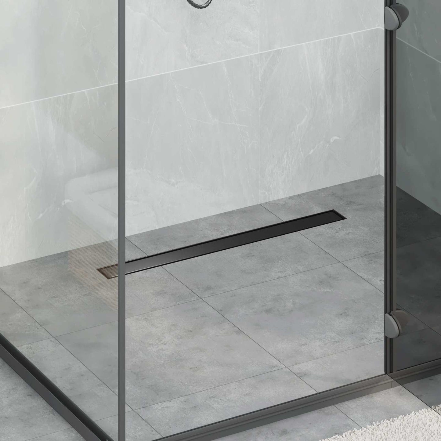 Vidaxx Desagüe de ducha 2 en 1 negro 70 cm acero inoxidable 304