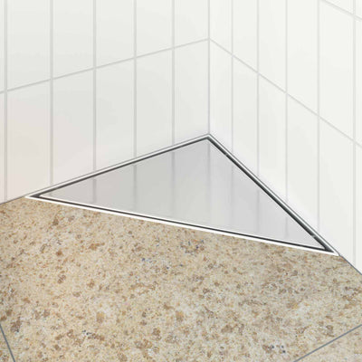 VidaXL Scarico doccia triangolare 2 in 1 argento 32 x 32 x 7,5 cm