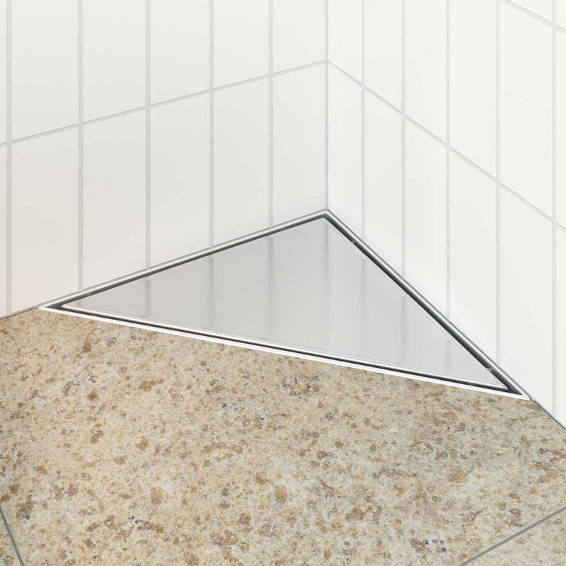Vidaxl 2 in 1 driehoek doucheafvoer zilver 32 x 32 x 7,5 cm