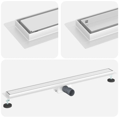 Vidaxx Scarico doccia 2 in 1 argento 100 cm acciaio inossidabile 304