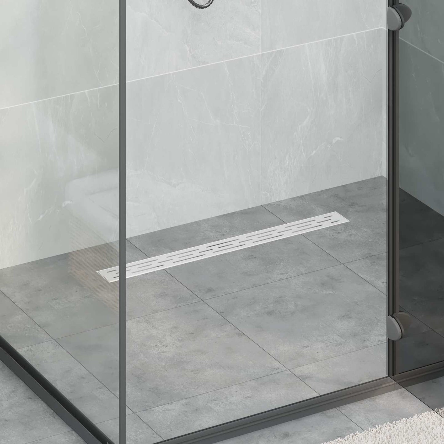 Vidaxl doucheafvoer glasdeksel met 360° sifon zilver 70 cm