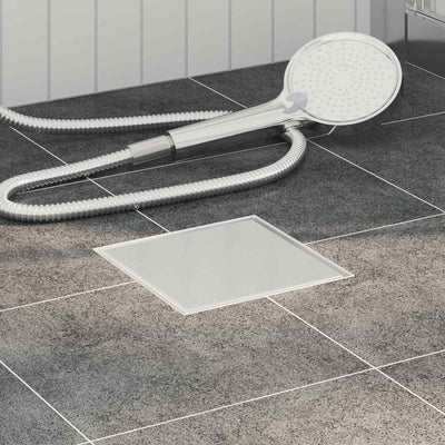 Vidaxx Scarico doccia 2 in 1 argento 15 x 15 cm acciaio inossidabile 304