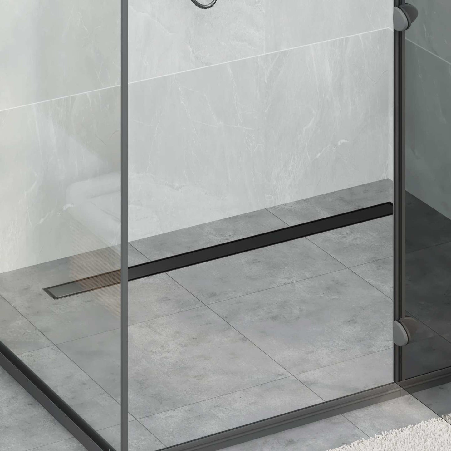 Scarico doccia Vidaxx 2 in 1 con sifone a 360° nero 100 cm