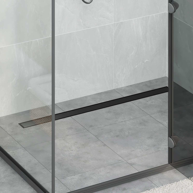 Scarico doccia Vidaxx 2 in 1 con sifone a 360° nero 100 cm