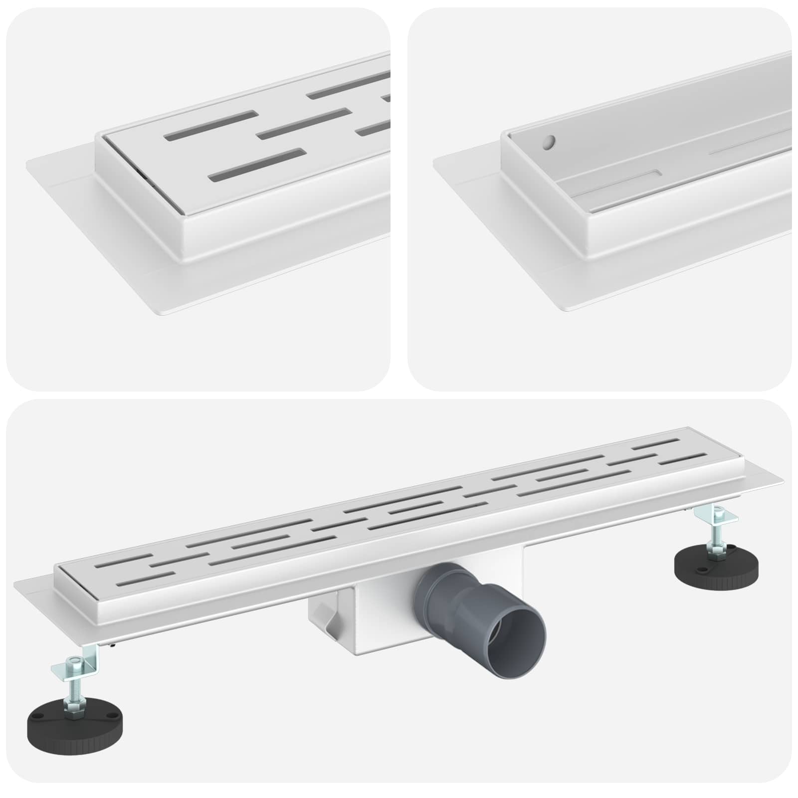Scarico doccia Vidaxx con linea design argento 60 cm acciaio inossidabile 304