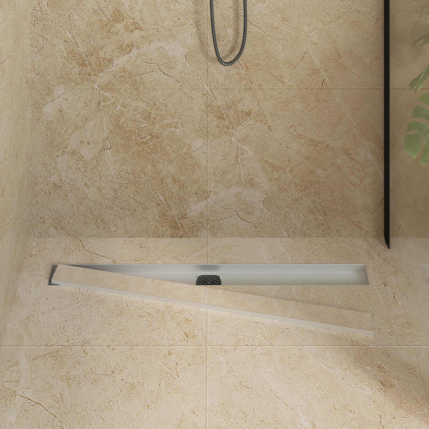 Scarico doccia Vidaxx 2 in 1 con sifone a 360° argento 90 cm