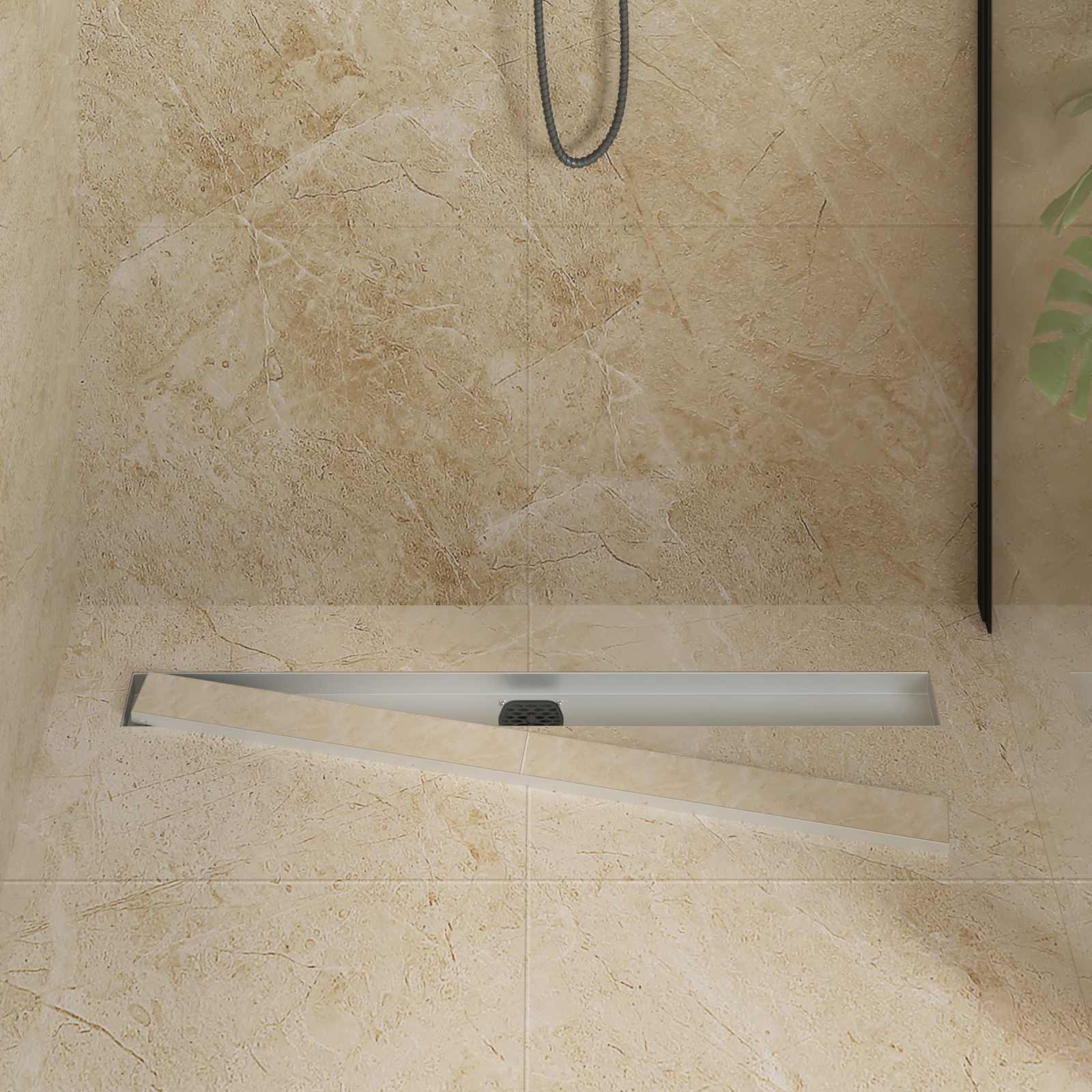 Scarico doccia Vidaxx 2 in 1 con sifone a 360° argento 90 cm