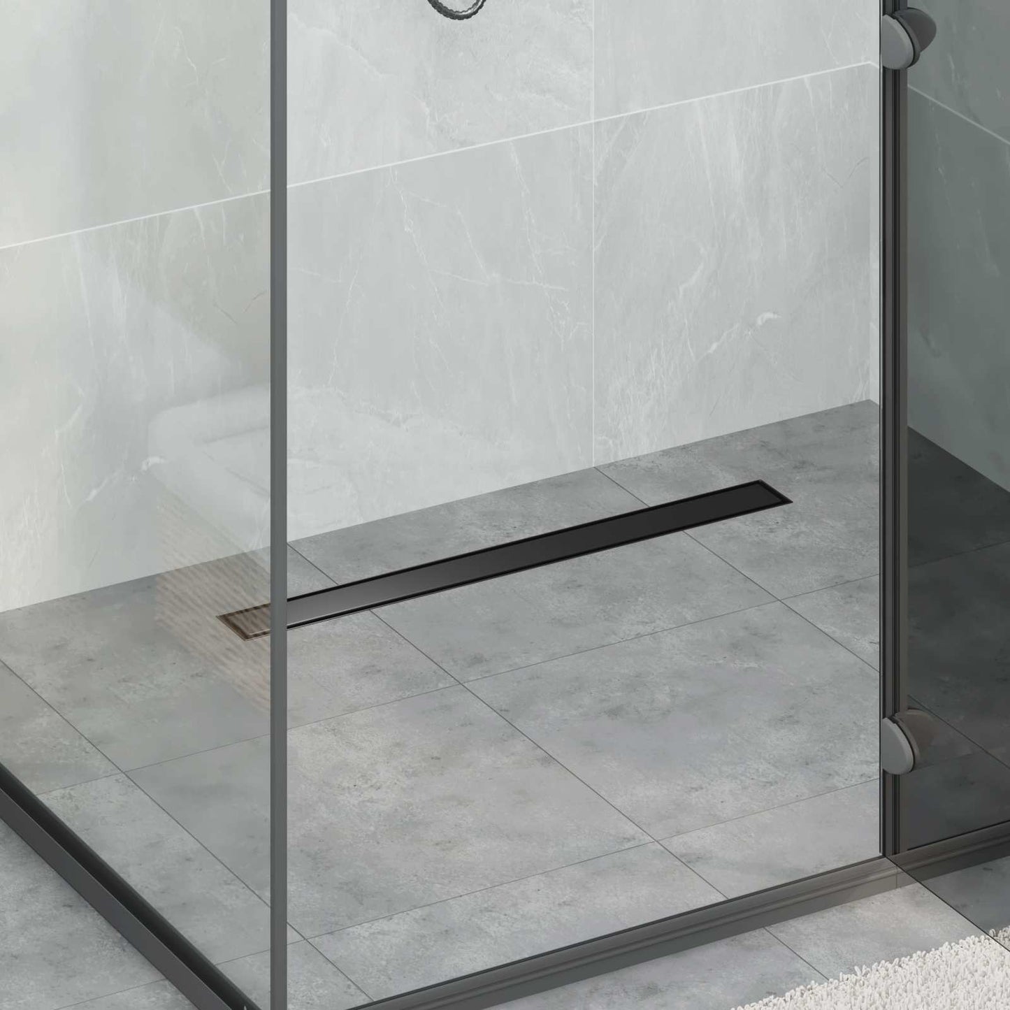 Scarico doccia Vidaxx 2 in 1 con sifone a 360° nero 70 cm
