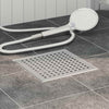 Vidaxl dot doucheafvoer zilver 20 x 20 cm roestvrij staal 304