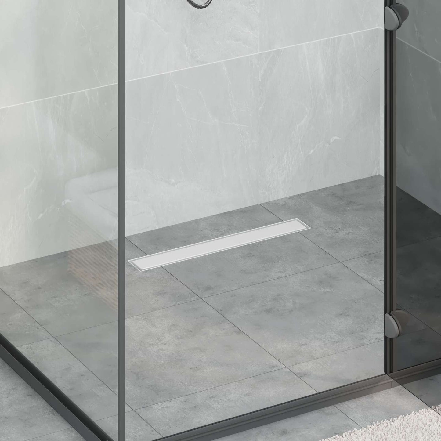 Scarico doccia Vidaxx 2 in 1 con sifone a 360° argento 54 x 11 x 9,5 cm